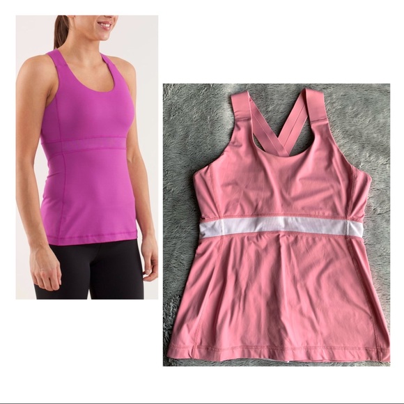 Lululemon Swift Tank // Pink, White - Picture 1 of 13